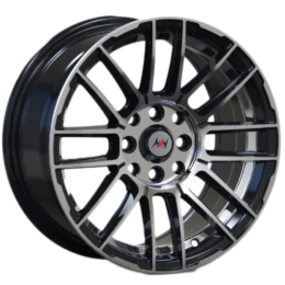 14x6.0 4H 100/114.3 P25 CB73.1 MRW AZ7503-1 - BLACK MACHINE FACE - (Alloy)