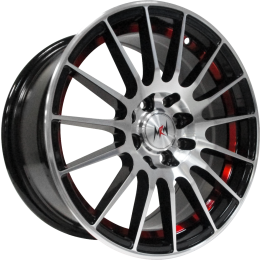 15x7.0 4H 100/114.3 P35 CB73.1 MRW 0952 - Black Machined / Red Undercut(Alloy)