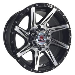 15x7.0 6H 139.7 N10 CB110 STUNNER 856 -Black Machined/Silver Stud (Alloy)