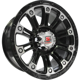 17x8.5 6H 114.3 P0 CB66.1 STUNNER VL05 - Machined Black/Silver Stud (Alloy)